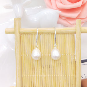 Genuine Freshwater Pearls Classic Dangling Earring Set - Silver