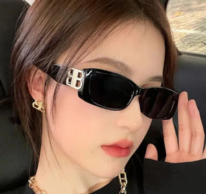 Double B Small Frame Square Sunglasses - Transparent Tea