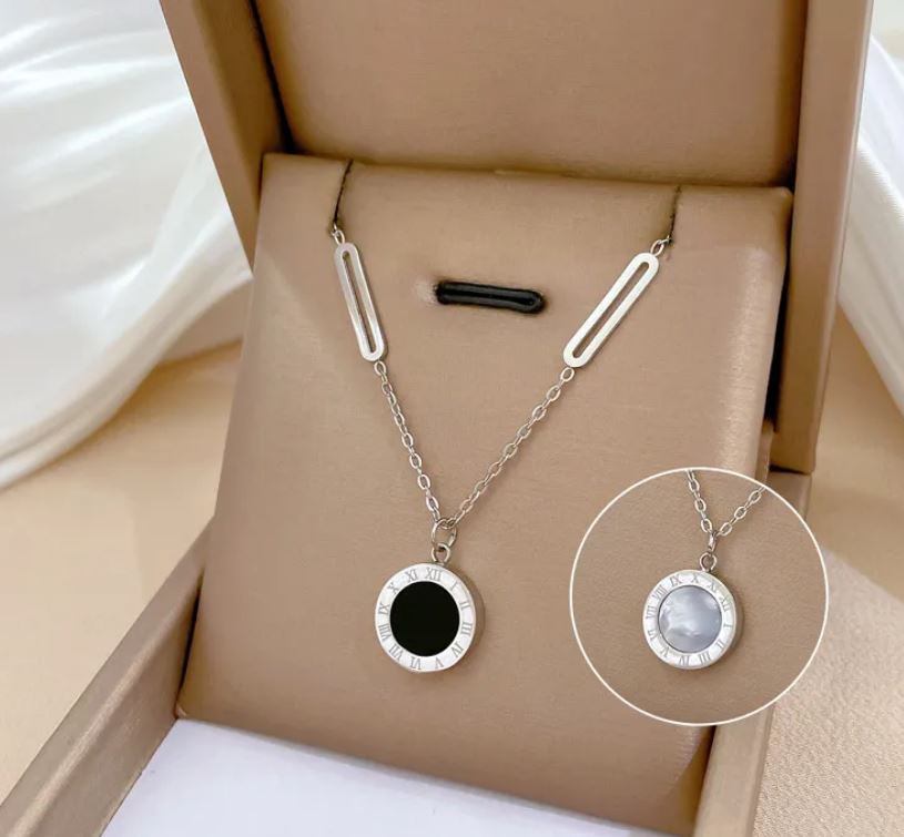 Lady Geometric Titanium Steel Plating Pendant Necklace