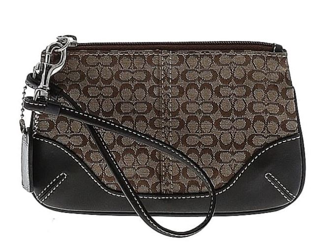 Coach Classic Vintage Small C Monogram Zipper  Wristlet - Brown