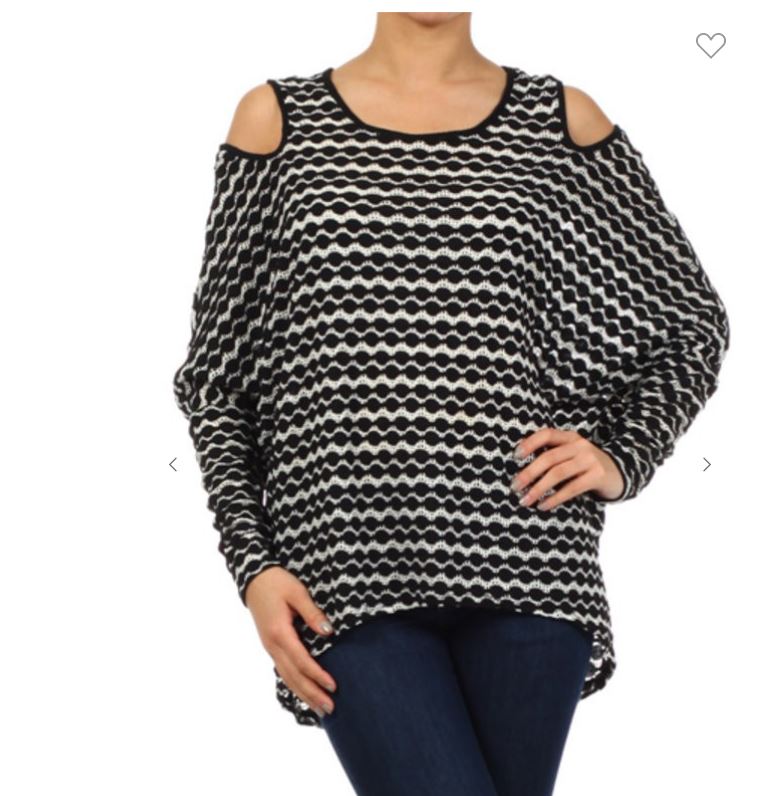 COLD SHOULDER LONG SLEEVE TOP