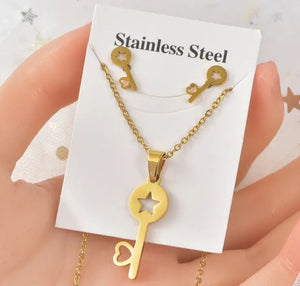 Simple Style Shape Titanium Steel Plating Jewelry Set