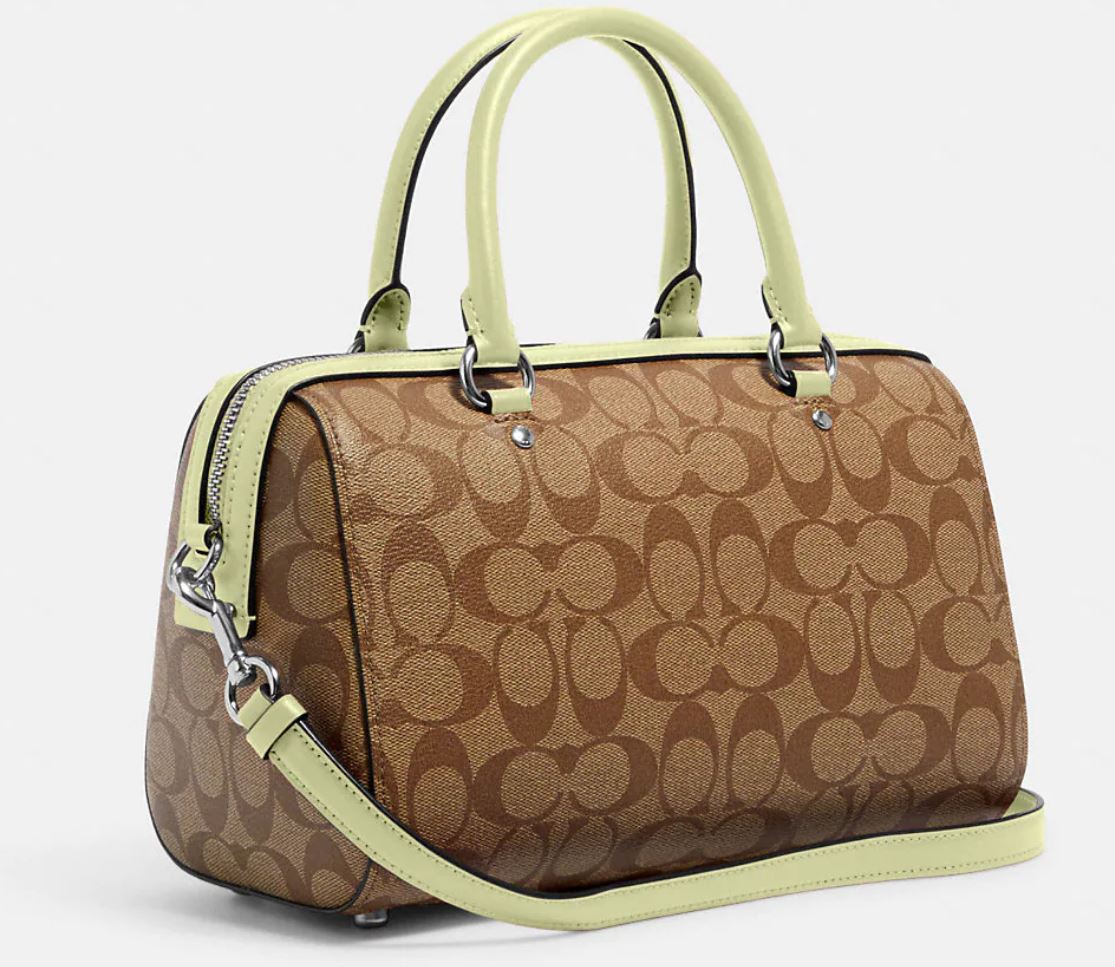 Coach  Rowan Satchel In Signature Canvas - Silver/Khaki/Pale Lime