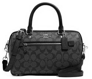 Coach Rowan Satchel In Signature Canvas - Silver/Graphite/Black