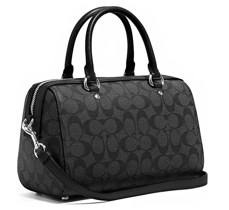 Coach Rowan Satchel In Signature Canvas - Silver/Graphite/Black