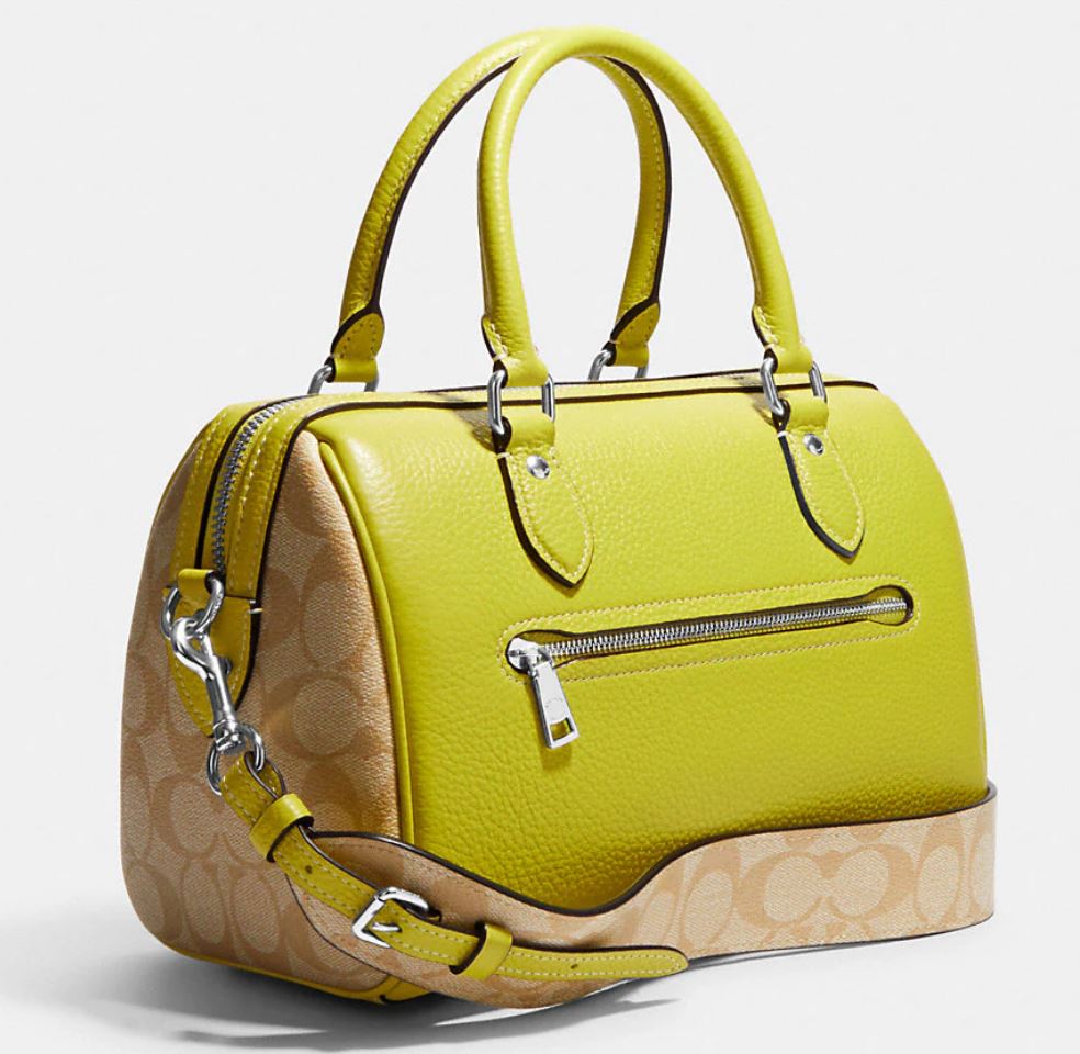 Coach Rowan Satchel In Signature Canvas - Silver/Light Khaki/Key Lime