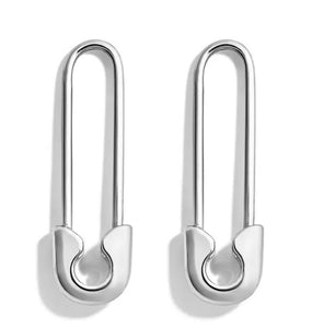 Safety Pin Style Geometric Alloy Plating Drop Earrings