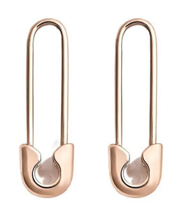 Safety Pin Style Geometric Alloy Plating Drop Earrings