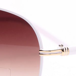 Anais Gvani Classic Unisex Aviator Sunglasses - White