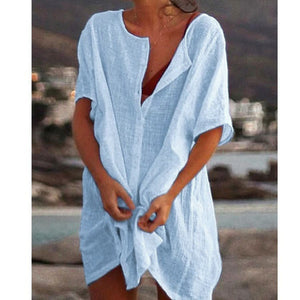 Summer Cover Up Dresses - Blue