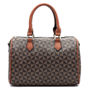 Monogrammed 2-in-1 Boston Bag - TAUPE/COFFEE