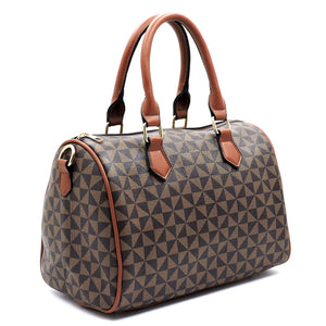 Monogrammed 2-in-1 Boston Bag - TAUPE/COFFEE