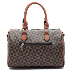 Monogrammed 2-in-1 Boston Bag - TAUPE/COFFEE