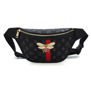 Queen B Stripe Monogrammed Fanny Pack Waist Bag