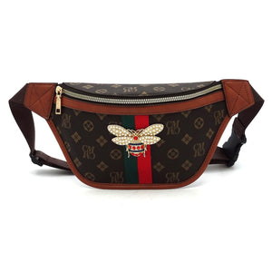 Queen B Stripe Monogrammed Fanny Pack Waist Bag