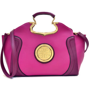Dasein® Drop Handle Raised Stitch Winged Handbag w/Removable Shoulder Strap - BEIGE - GFM US