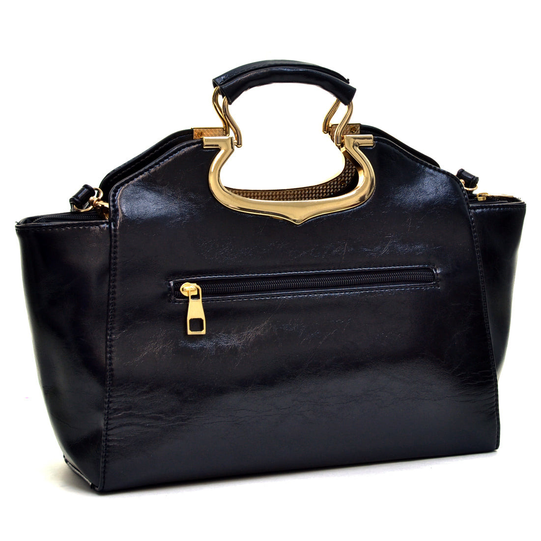 Dasein® Drop Handle Raised Stitch Winged Handbag w/Removable Shoulder Strap