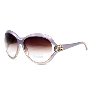 AG Women's Chic Open Temple Fashion Sunglasses w/ Logo Accent - Blue/Purple Gradient