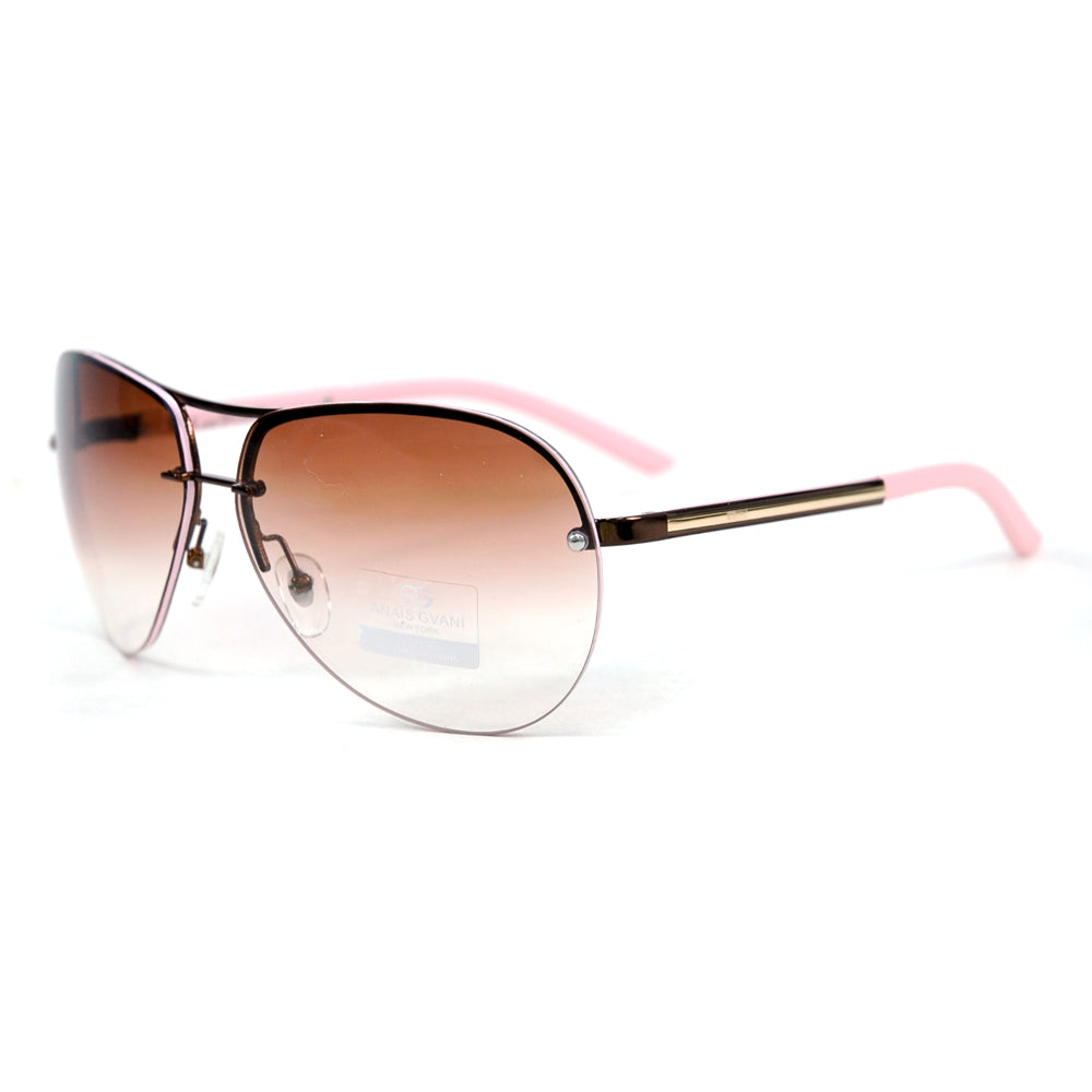 AG  Women's Classic Chic Rimless Sunglasses w/ Metallic Line Accent - Pink