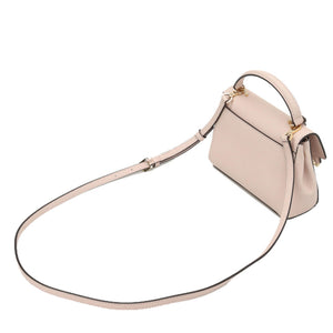 Ava Small Pink Leather Saffiano Satchel Bag