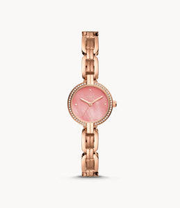 Fossil Kerrigan Mini Three-Hand Rose Gold-Tone Stainless Steel Watch for Women