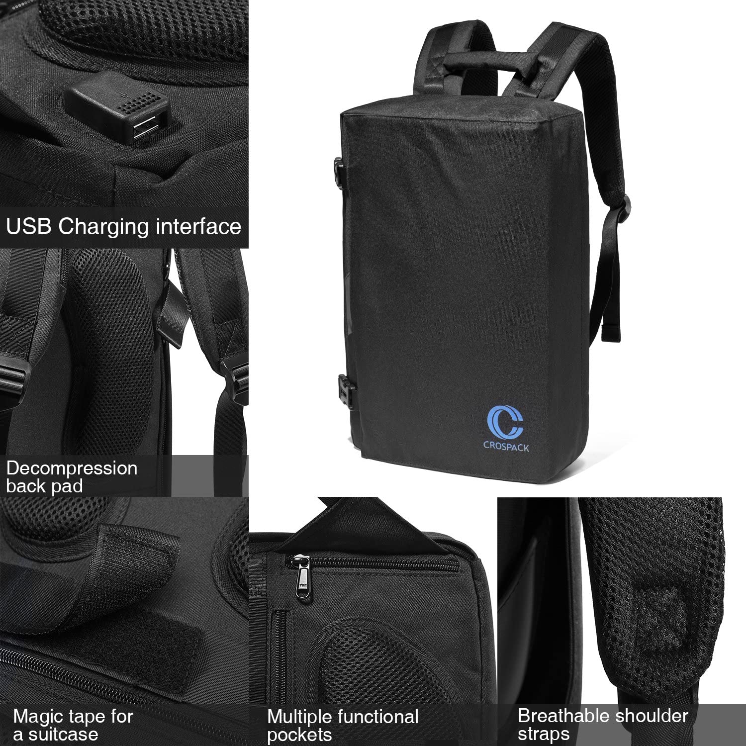 Clamshell-Style Laptop Backpack Travel Computer Bag