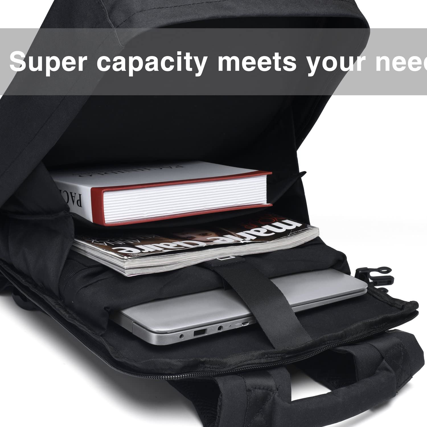 Clamshell-Style Laptop Backpack Travel Computer Bag