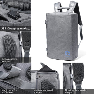 Clamshell-Style Laptop Backpack Travel Computer Bag