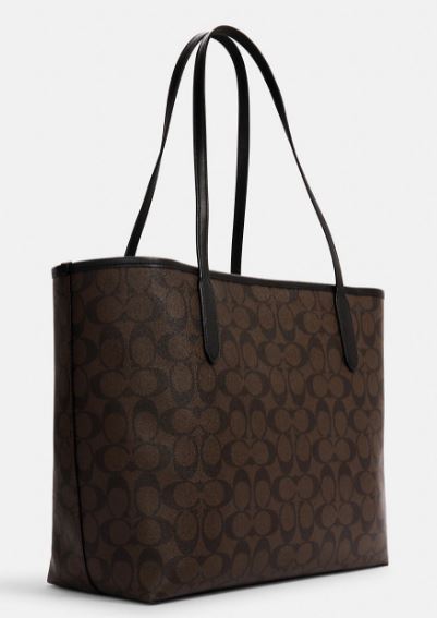 Coach 5696 City Tote in Signature Canvas Brown/Black