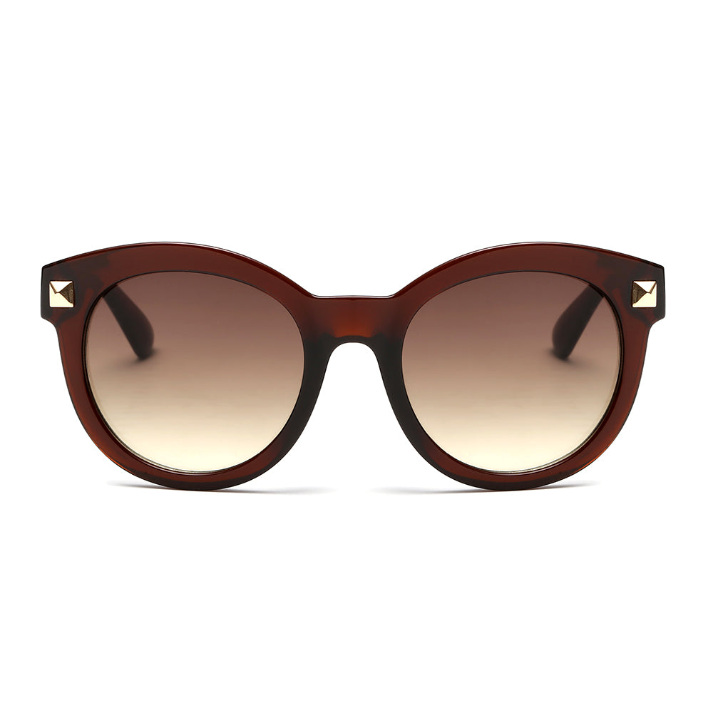 Dasein Chunky Round Sunglasses - Brown