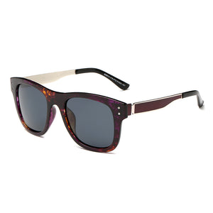 Dasein Square Sunglasses with Thick Metal Arms - Leopard