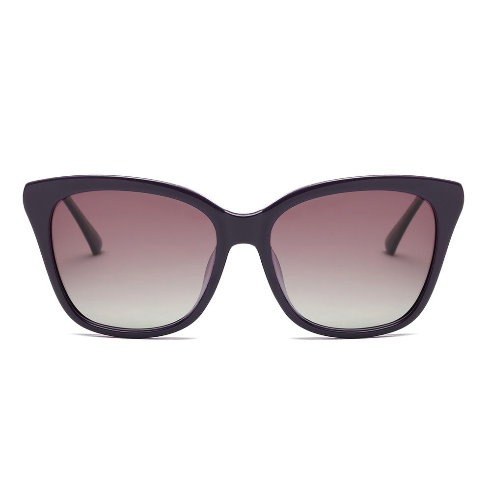 Square Sunglasses with slim Metal Arms - Purple