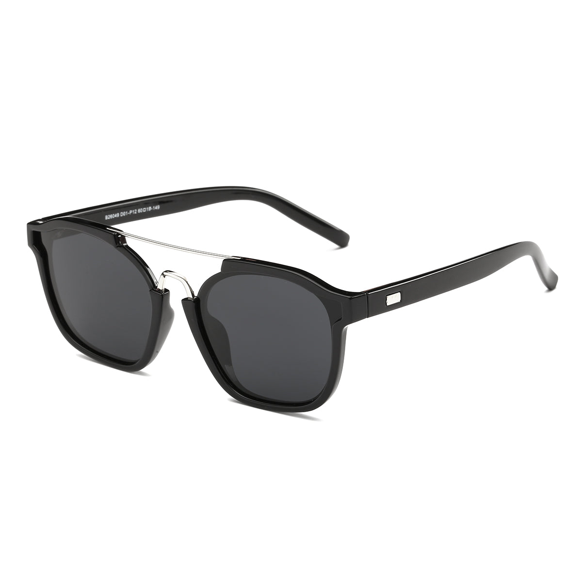 Dasein Retro Square Sunglasses - Black