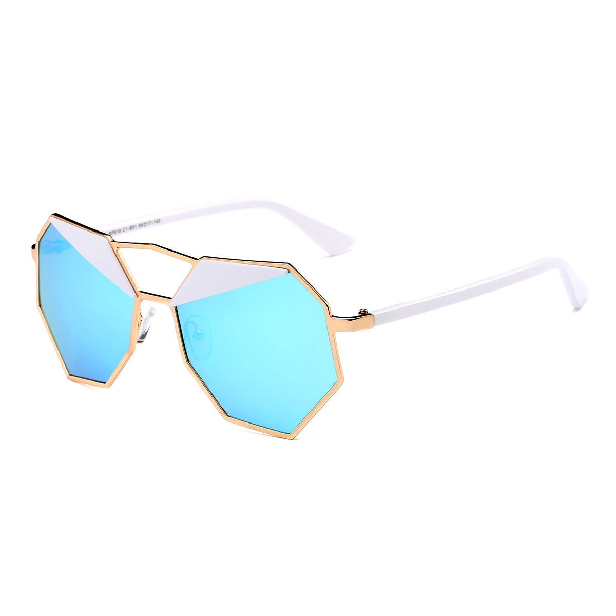 Dasein Trendy Pentagon Sunglasses - White