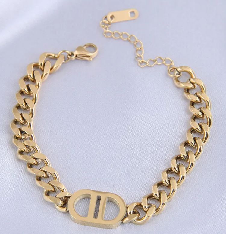 Jewelry Fashion Metal D Word Titanium Steel Bracelet