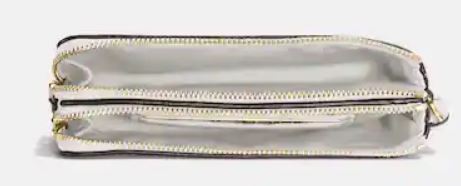 Double Corner Zip Wristlet In Signature Canvas - Gold/Light Khaki Chalk