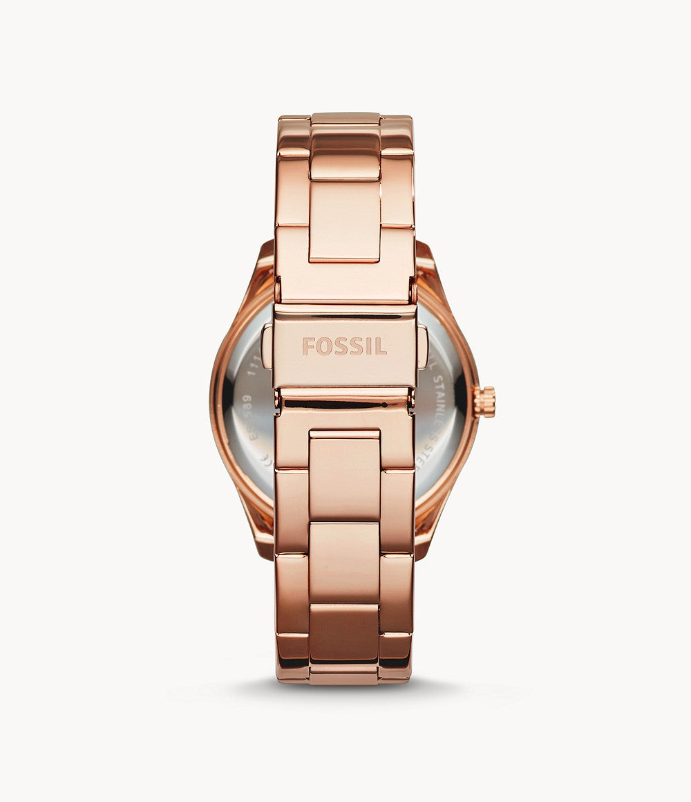 Fossil Stella Multifunction Rose-Tone Stainless Steel Watch for Women