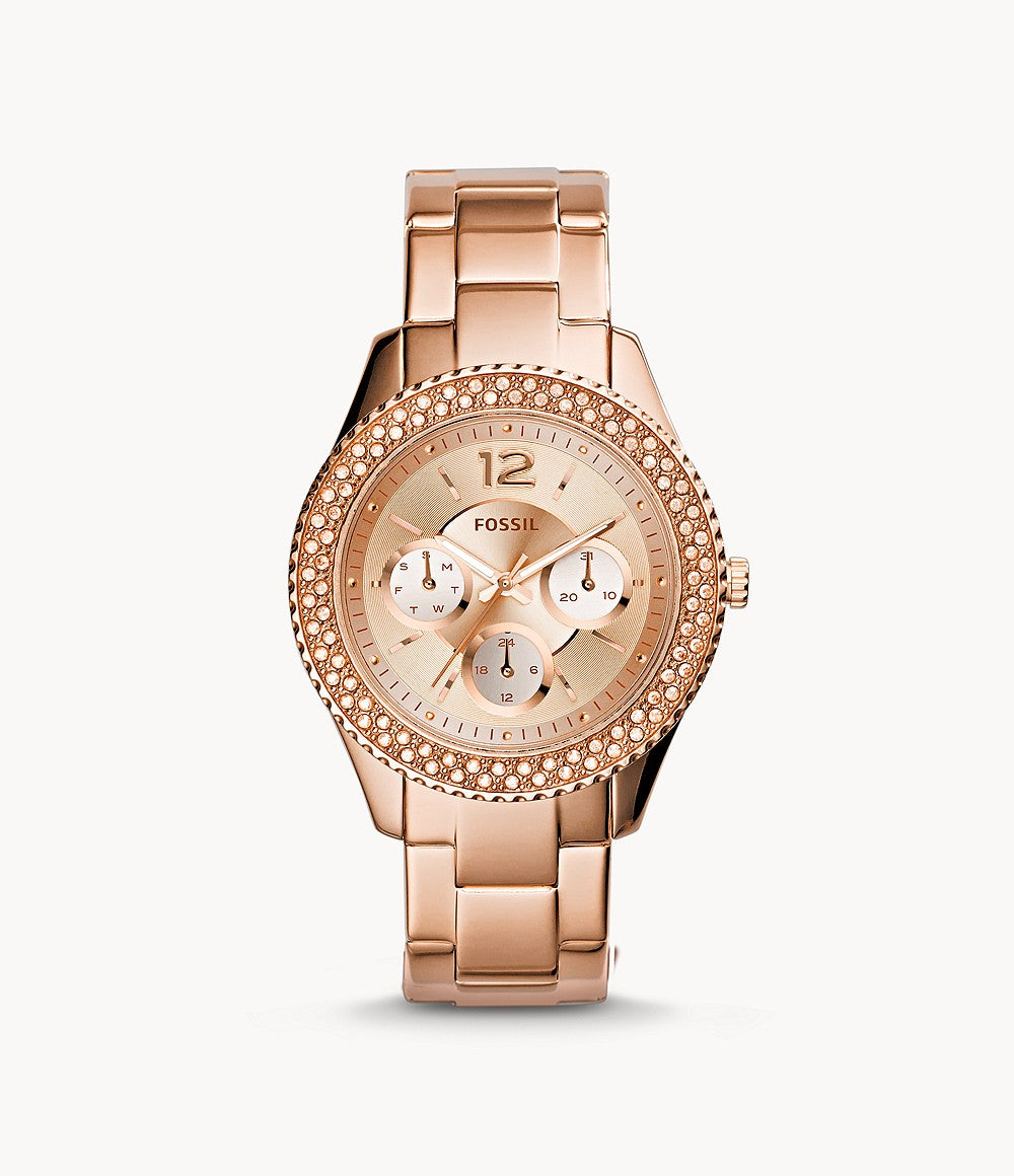 Fossil Stella Multifunction Rose-Tone Stainless Steel Watch for Women