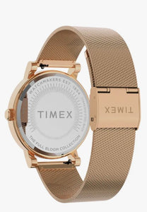 Timex Full Bloom Mesh Strap Watch, 38mm - Rose Gold/ Blush Floral