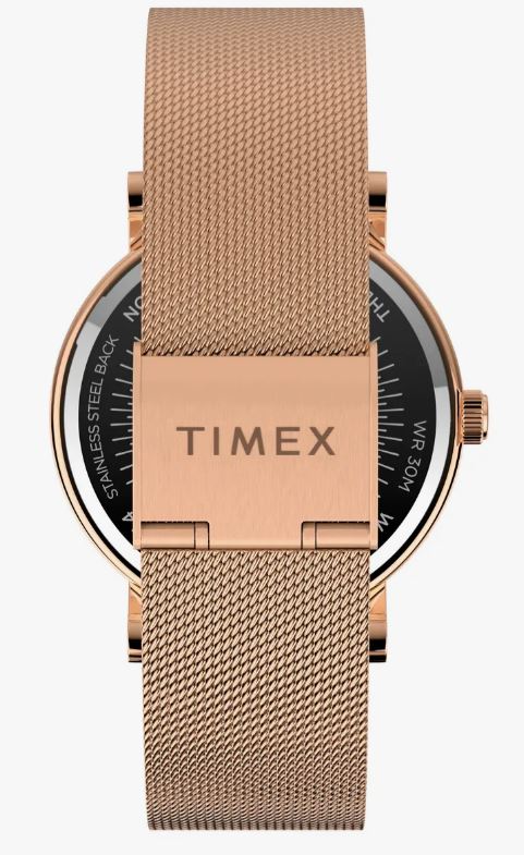 Timex Full Bloom Mesh Strap Watch, 38mm - Rose Gold/ Blush Floral