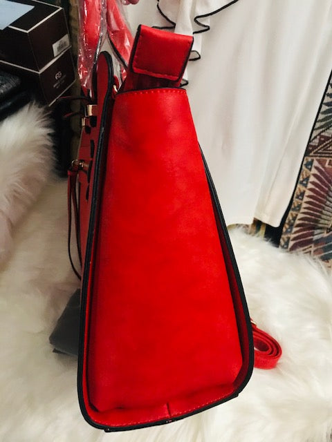 Dasein Petite Fashion Satchel Bag - RED
