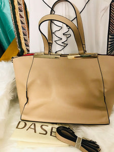 Dasein 2 in 1 Winged Tote with Mirror Charm - Camel
