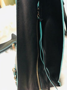 Dasein Tassle Style 3-in 1 Tote - Black and Turquoise