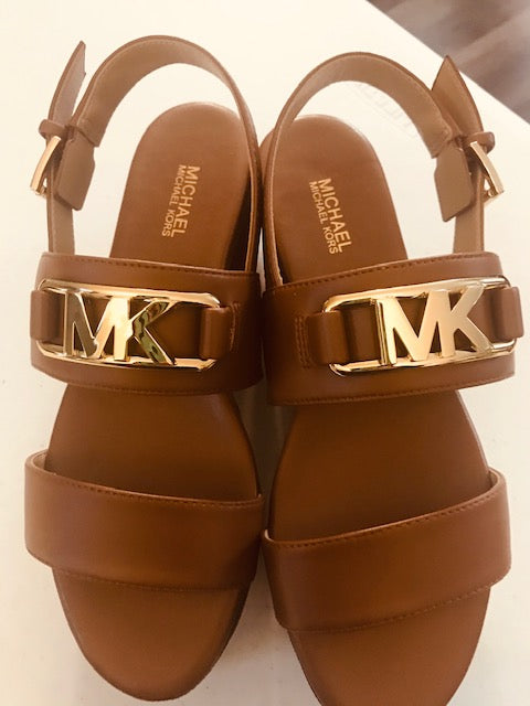 MK Camila Faux Leather Flatform Sandal - Brown