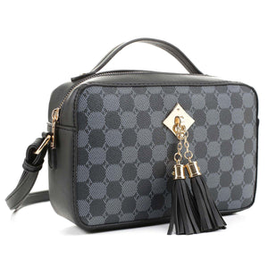 Fashion Monogram Tassel Boxy Crossbody Bag