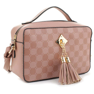 Fashion Monogram Tassel Boxy Crossbody Bag