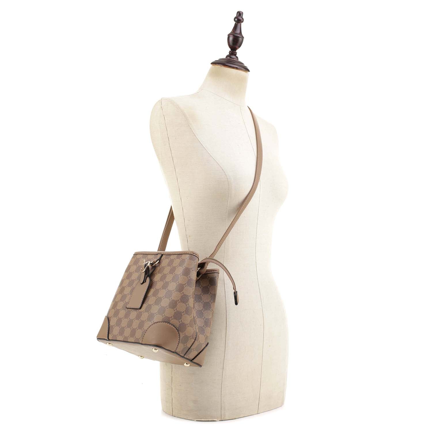 Fashion Monogram Bucket Satchel Crossbody Bag