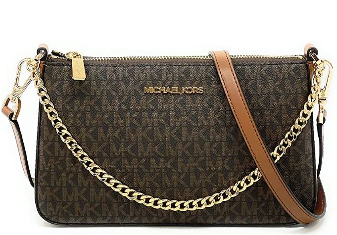 Michael Kors Jet Set Travel Medium Pouchette Crossbody Bag - Brown