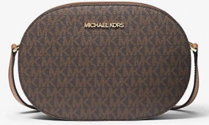 MK Jet Set Travel Medium Logo Crossbody Bag - BROWN