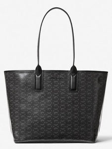 MK Jodie Large Logo Jacquard Tote Bag - Black